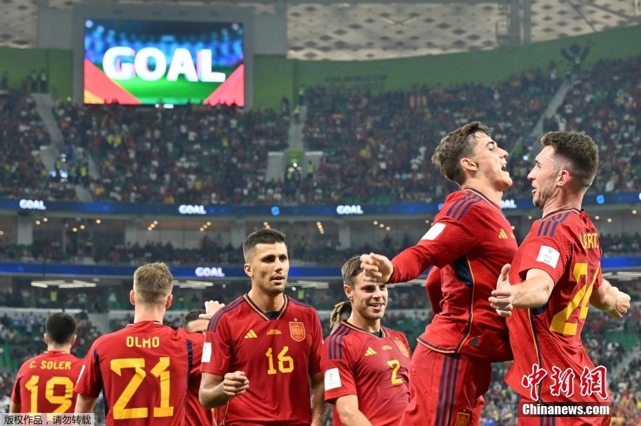 西班牙7比0横扫哥斯达黎加 创本届世界杯